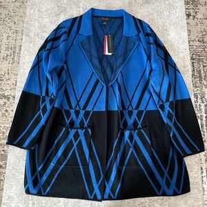 Investments Blue and Black Textured Jacket